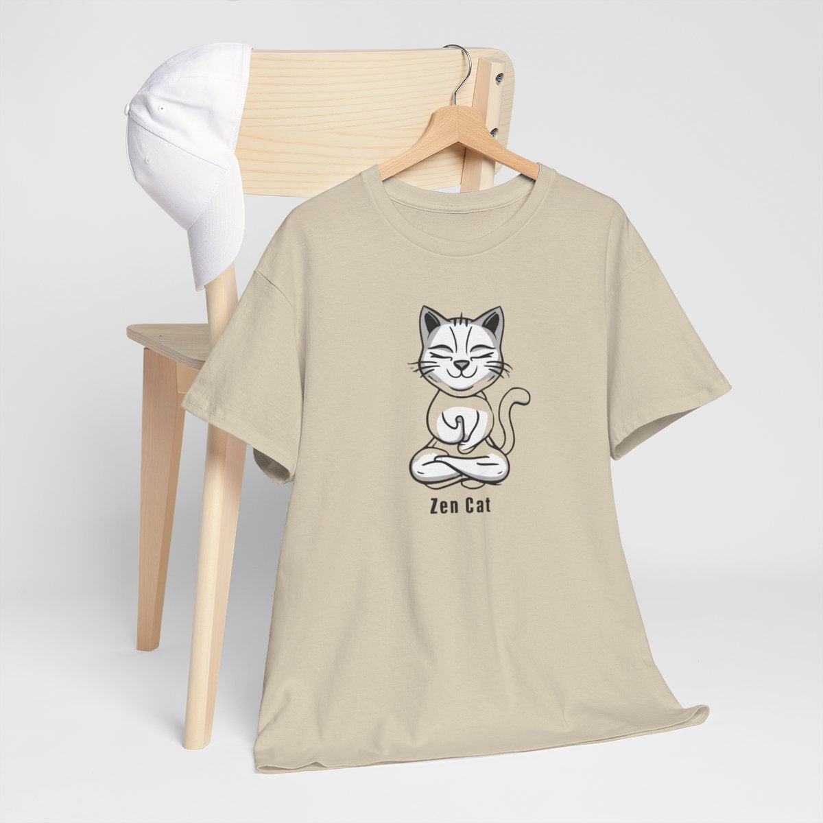 Zen Cat T-Shirt – Peaceful & Playful Meditation Tee