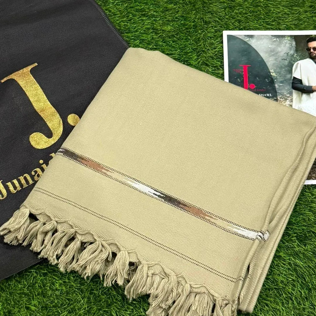 V Luxurious 1 Pc Men's Plain Soft Wool Shawl