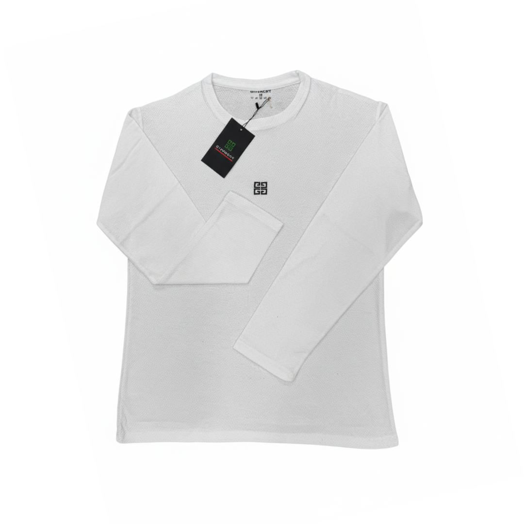 Givenchy-Inspired Men's Mesh Fabric Full-Sleeve T-Shirt - Breathable Comfort