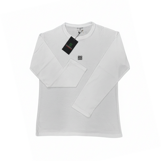 Givenchy-Inspired Men's Mesh Fabric Full-Sleeve T-Shirt - Breathable Comfort