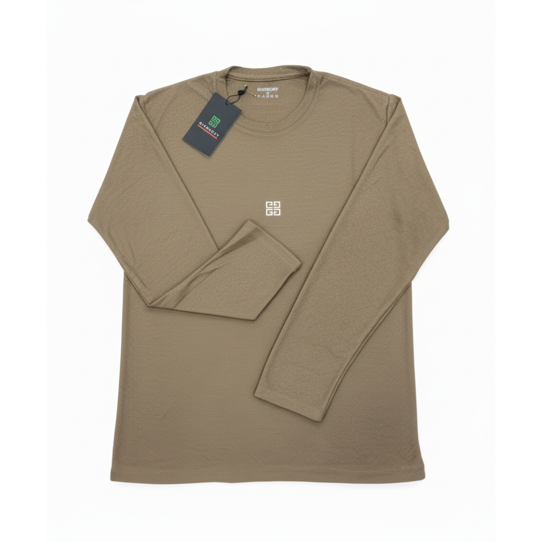 Givenchy-Inspired Men's Mesh Fabric Full-Sleeve T-Shirt - Breathable Comfort