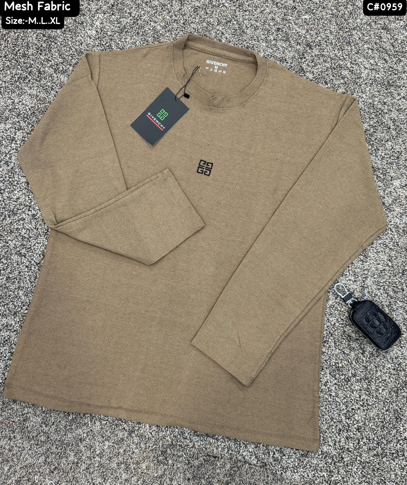 Givenchy-Inspired Men's Mesh Fabric Full-Sleeve T-Shirt - Breathable Comfort