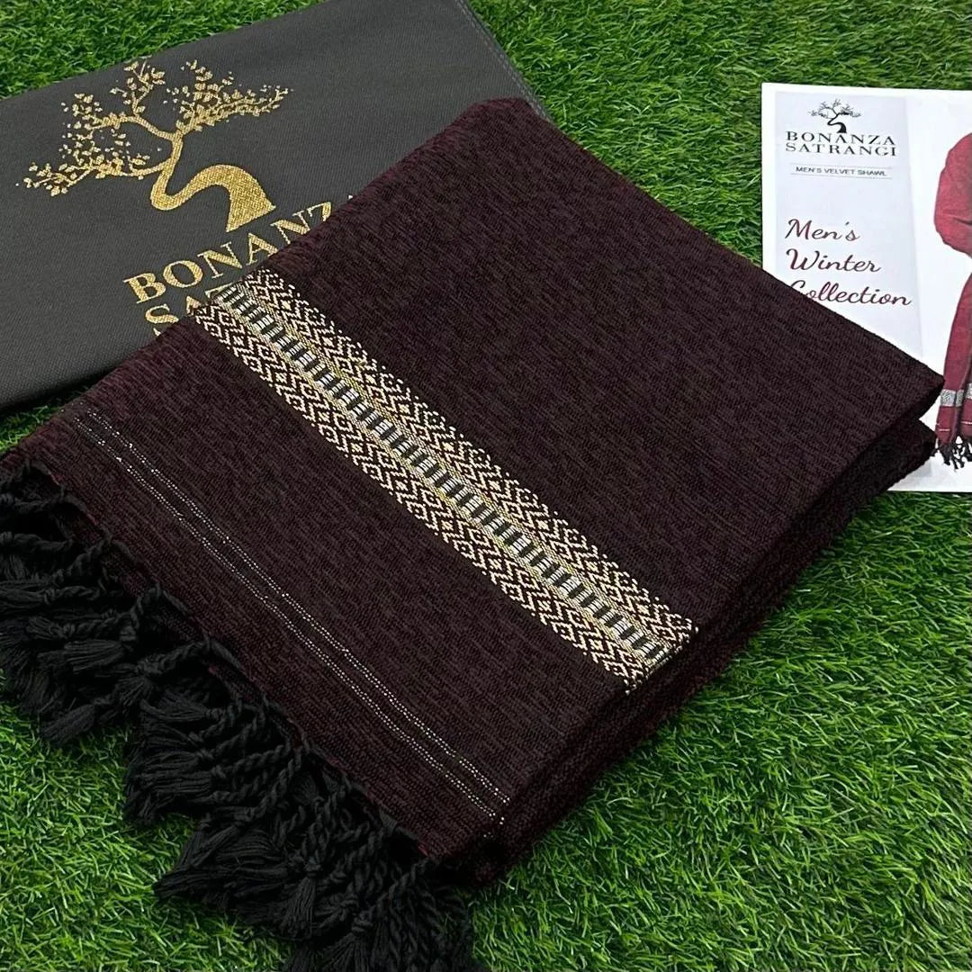 Velvet Plain Shawl For Men