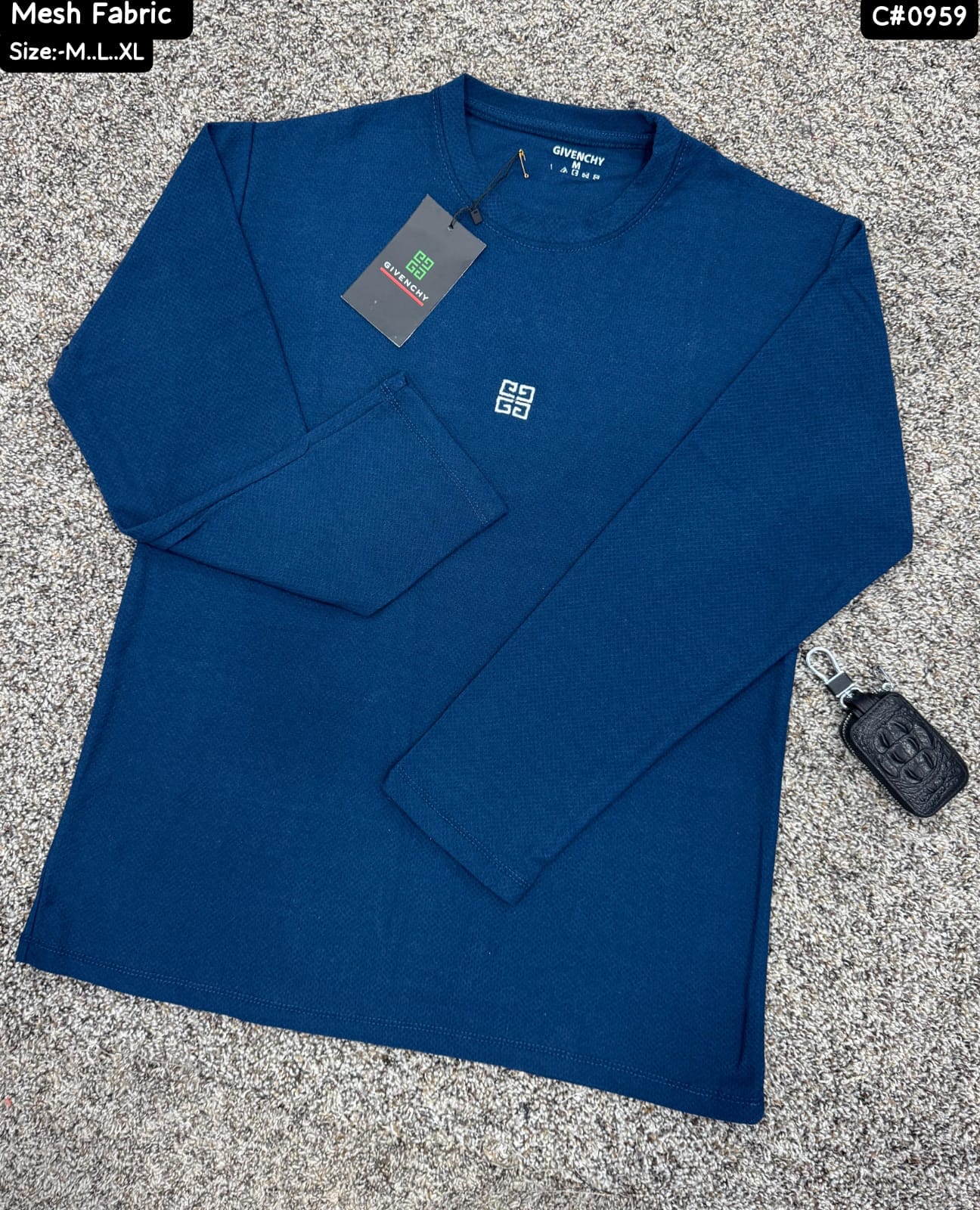 Givenchy-Inspired Men's Mesh Fabric Full-Sleeve T-Shirt - Breathable Comfort