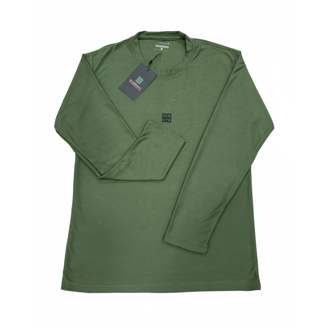 Givenchy-Inspired Men's Mesh Fabric Full-Sleeve T-Shirt - Breathable Comfort