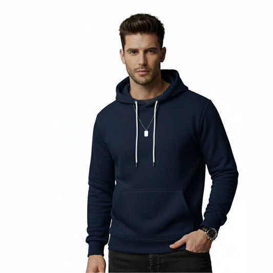 Navy Blue Plain Hoodie