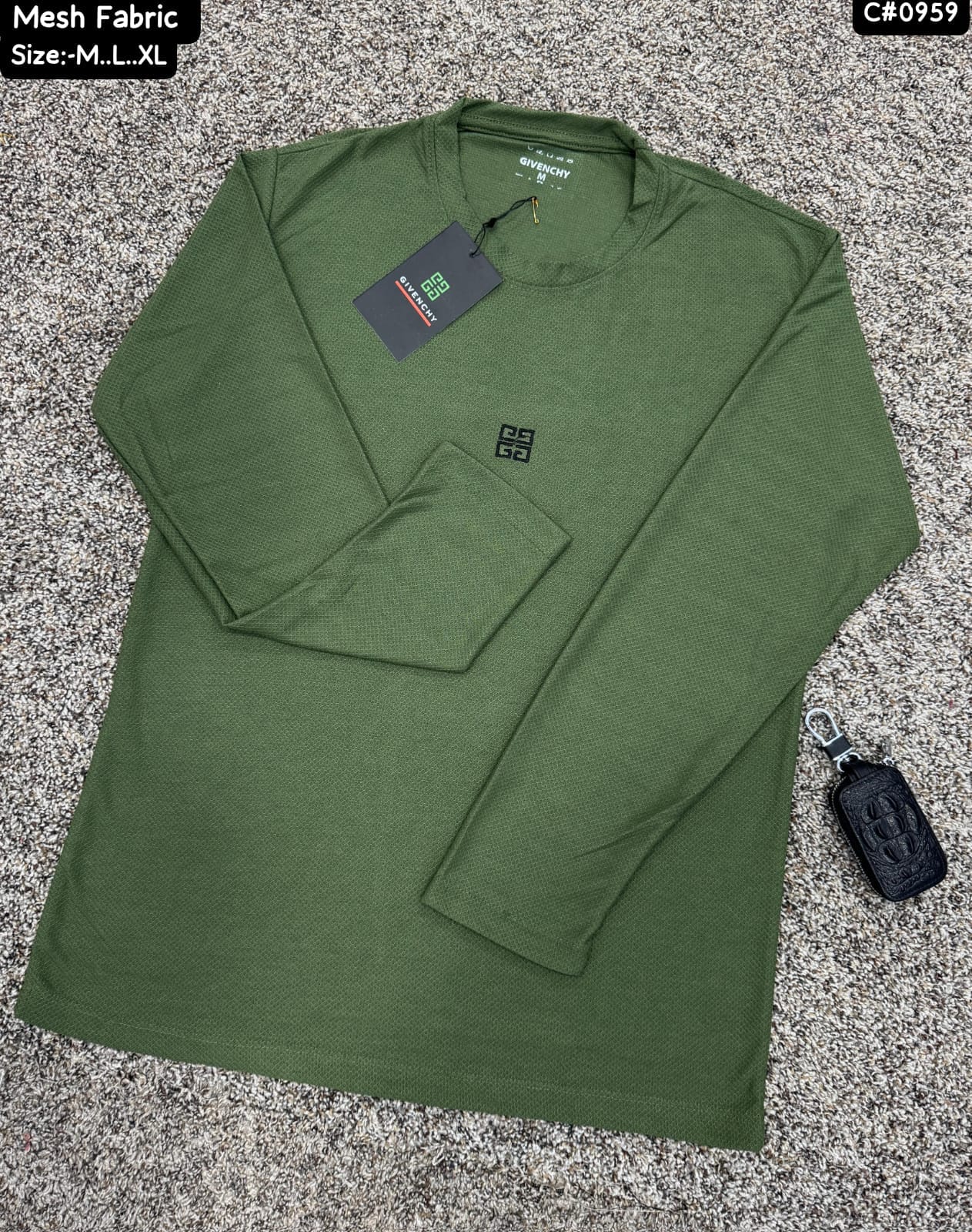 Givenchy-Inspired Men's Mesh Fabric Full-Sleeve T-Shirt - Breathable Comfort