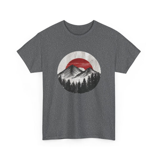 Mountain Sunset Graphic Tee – Nature-Inspired Outdoor Adventure Shirt